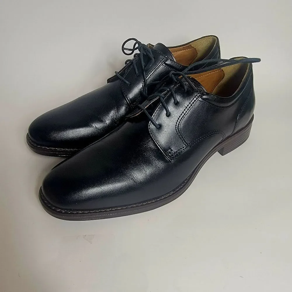 NEW Johnston & Murphy Mason Plain Toe Men's Black Leather Dress Shoes Size 8